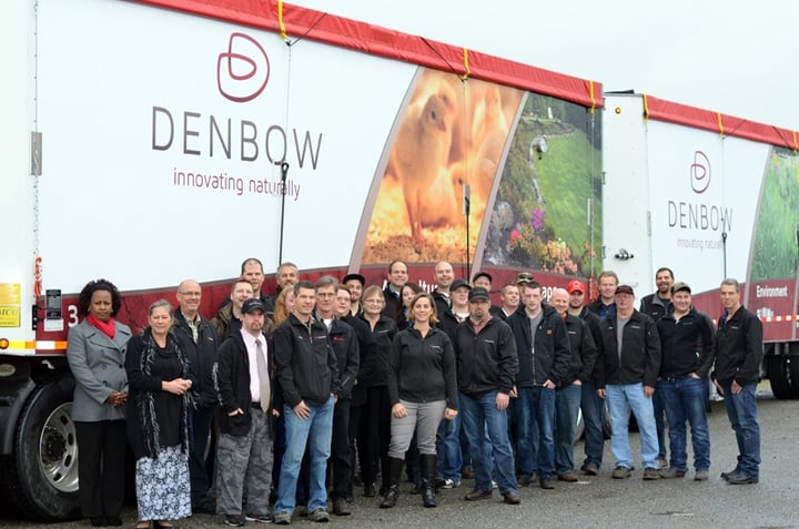 The Denbow team today with our current logo