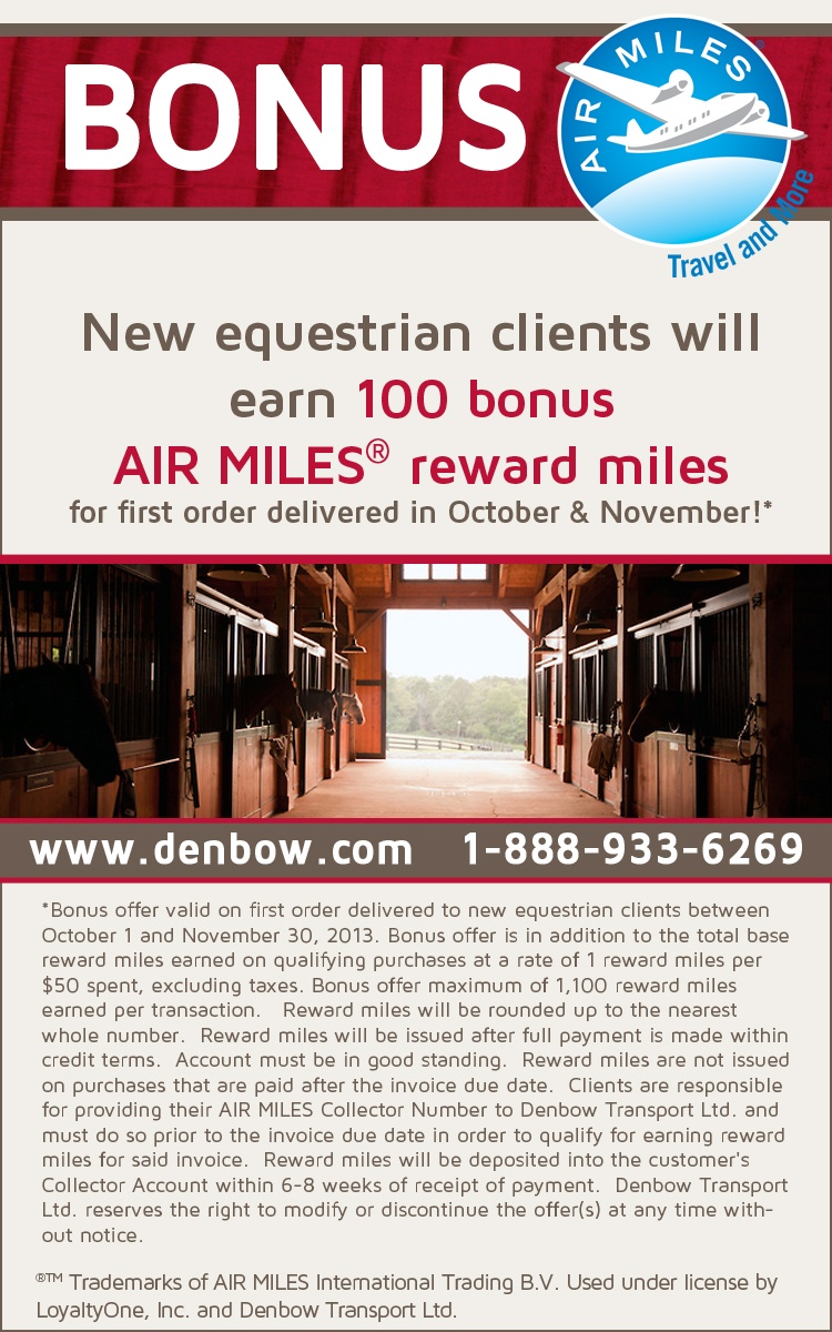 Equestrian Air Miles Promotion!