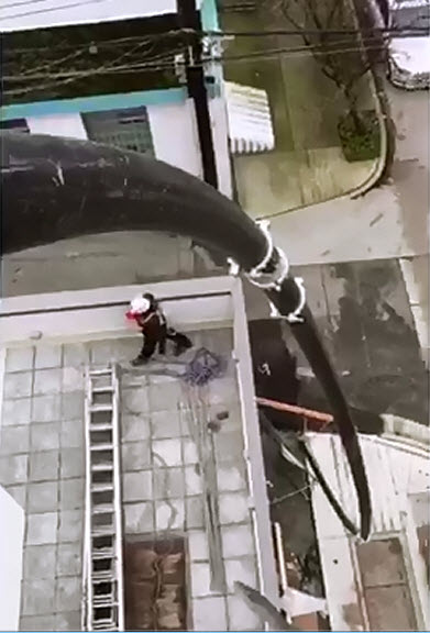 From the field: Video of rooftop hose setup
